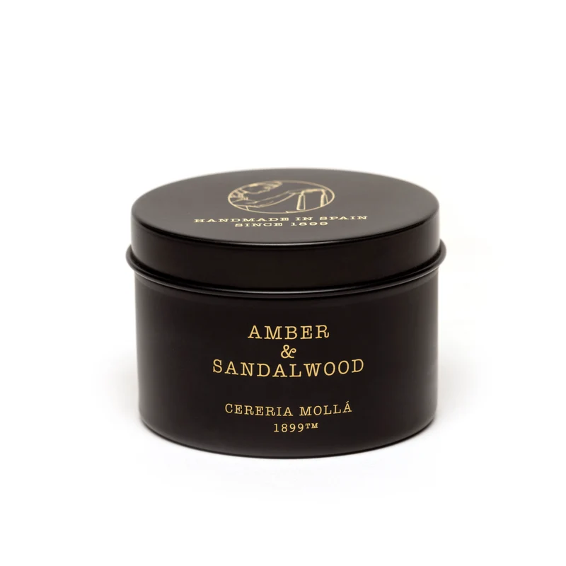 Duftkerze in Metalldose - Amber & Sandalwood