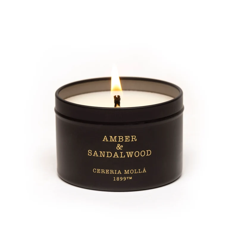 Duftkerze in Metalldose - Amber & Sandalwood