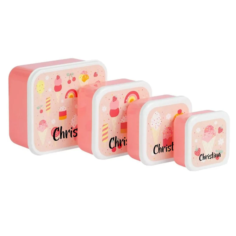 A Little Lovely Company Brotdosen-Set Eiscreme 4-teilig