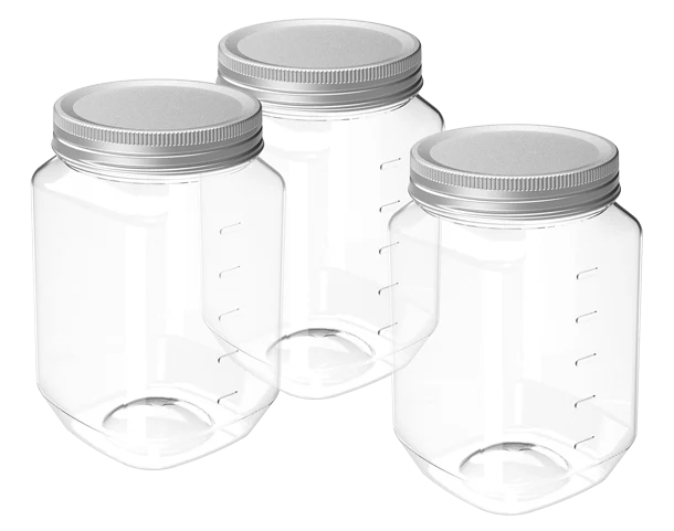 Crystal Jar (460 ml X 3 ) (Natural) (3 Pc Set)