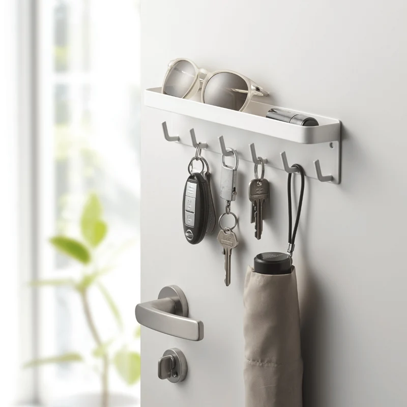 SMART Magnetischer Schlüsselhalter mit Ablage – Weiß