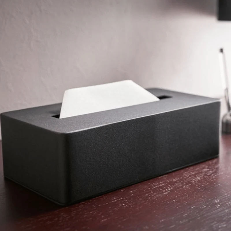 TOWER Taschentuchbox aus Metall - Schwarz