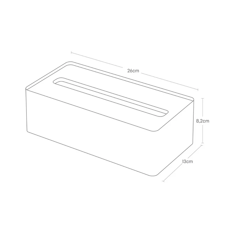 RIN Taschentuchbox aus Metall und Holz - Weiß