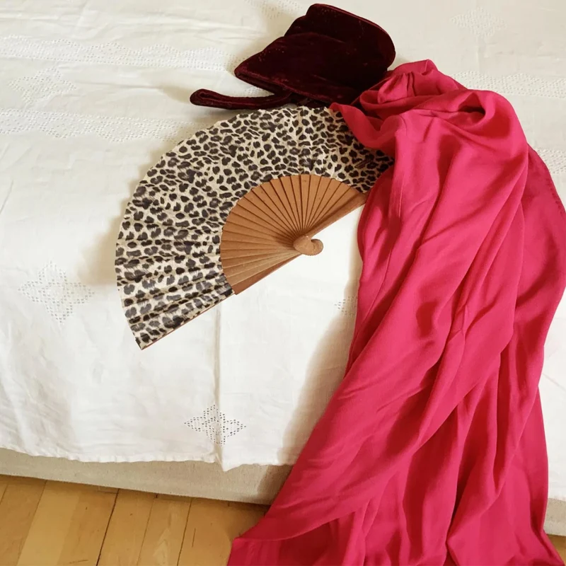 Fächer mit Leoparden Muster - Sauvage