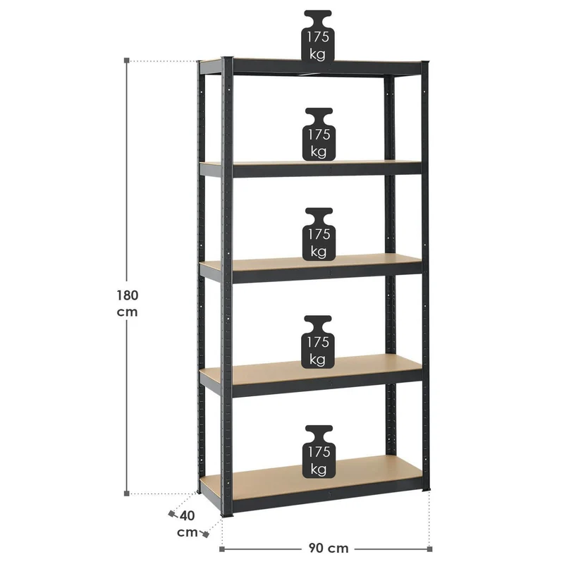 Lagerregal Basic 2er bis 8er Set 180 x 90 x 40 cm