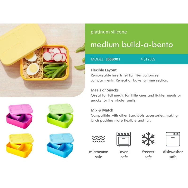 Build-a-Bento Lunchbox mit herausnehmbaren Abteilen - gelb