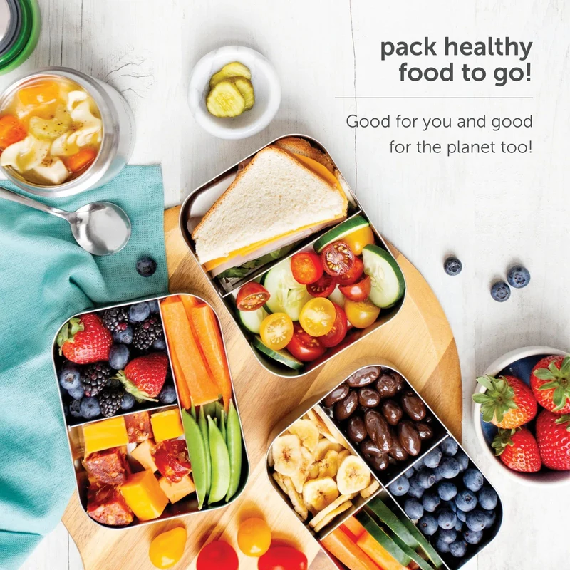 hellblaue Lunchbox mit 5 Abteilen Large Cinco - Aqua
