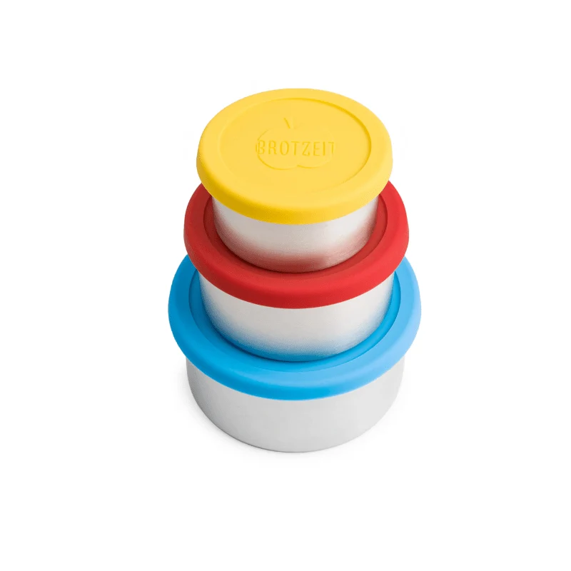 Snackboxen aus Edelstahl Dreierlei - 3er Set