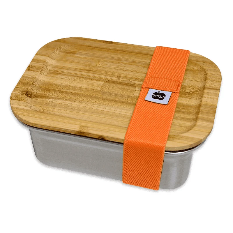 Lunchbox aus Edelstahl mit Bambusdeckel - Woody