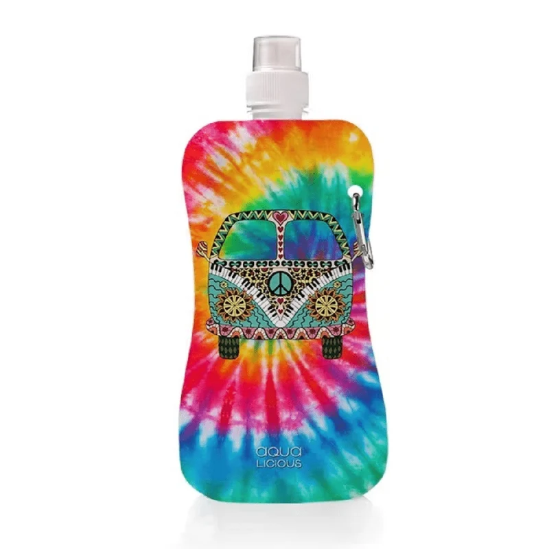 faltbare Wasserflasche Festival - Happy Hippie