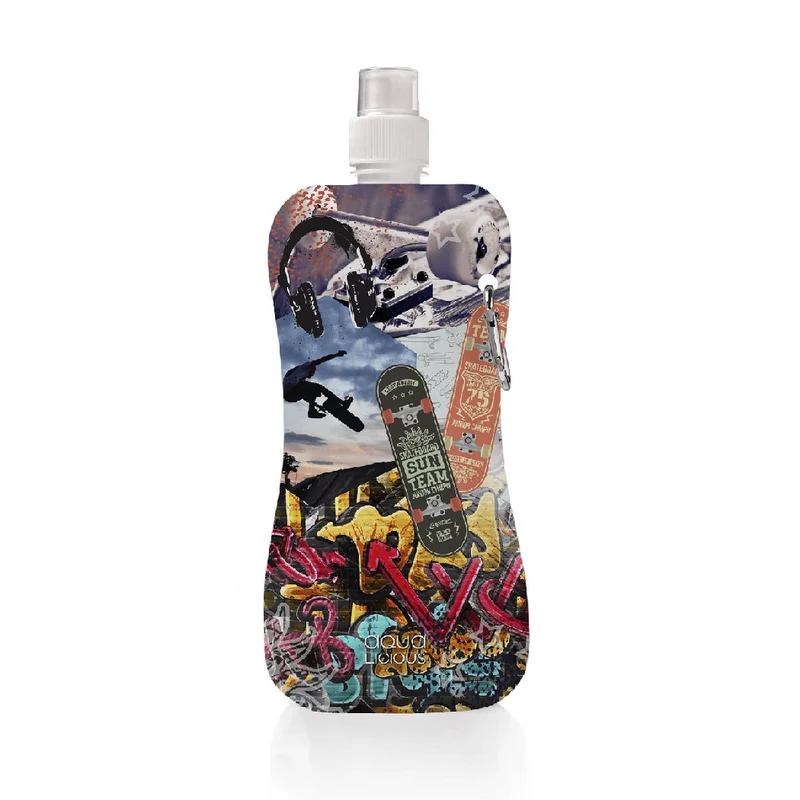 flache Wasserflasche - Skate