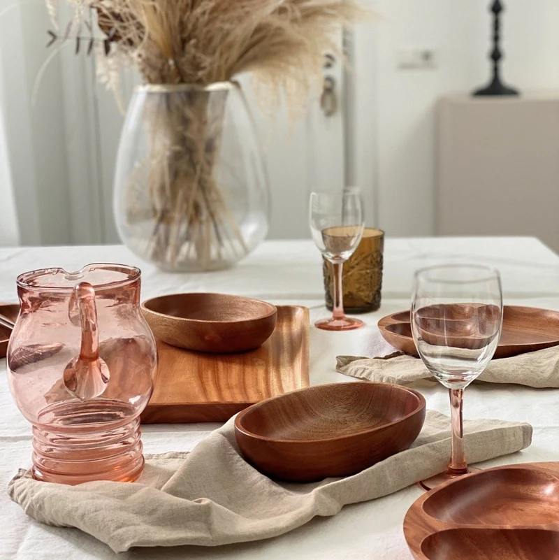Schale aus Khaya Holz - oval