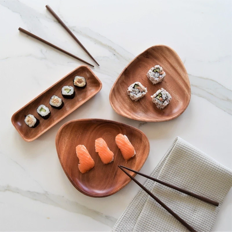 Paar Essstäbchen aus Khaya Holz