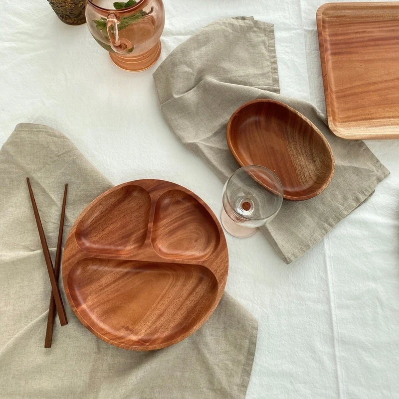 Paar Essstäbchen aus Khaya Holz