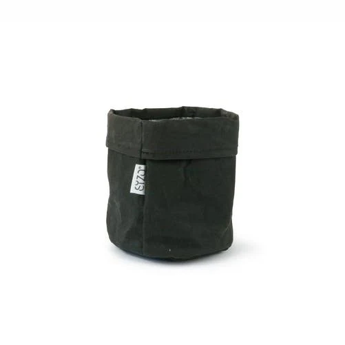Papierbehälter und Übertopf - schwarz