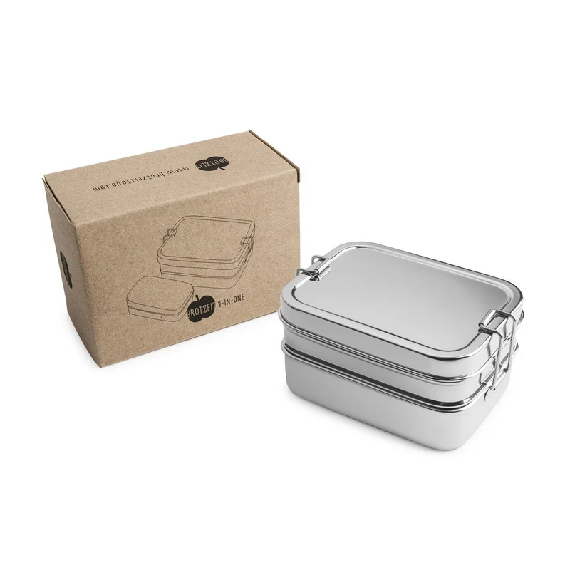 Lunchbox aus Edelstahl - 3in1