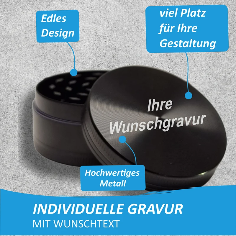 Aluminium Grinder personalisieren mit Logo
