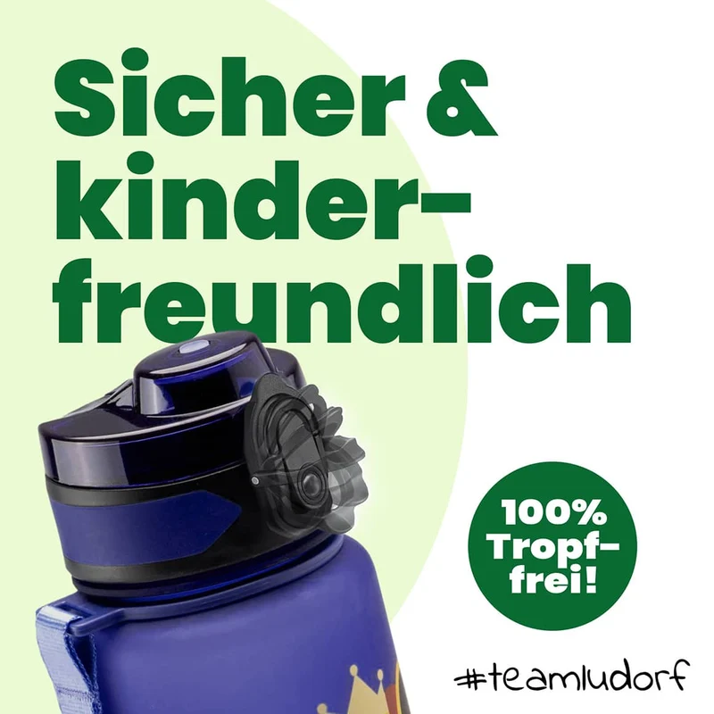 CAMPOS Kids Trinkflasche 500 ml mit Namen – Kinderflasche für Schule & Kindergarten