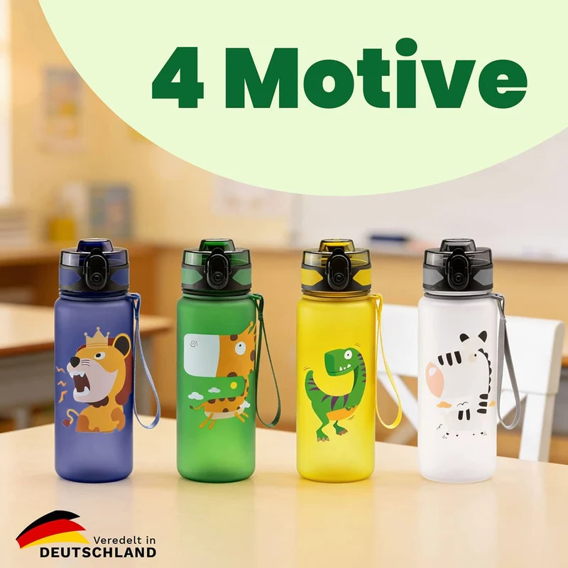 CAMPOS Kids Trinkflasche 500 ml mit Namen – Kinderflasche für Schule & Kindergarten