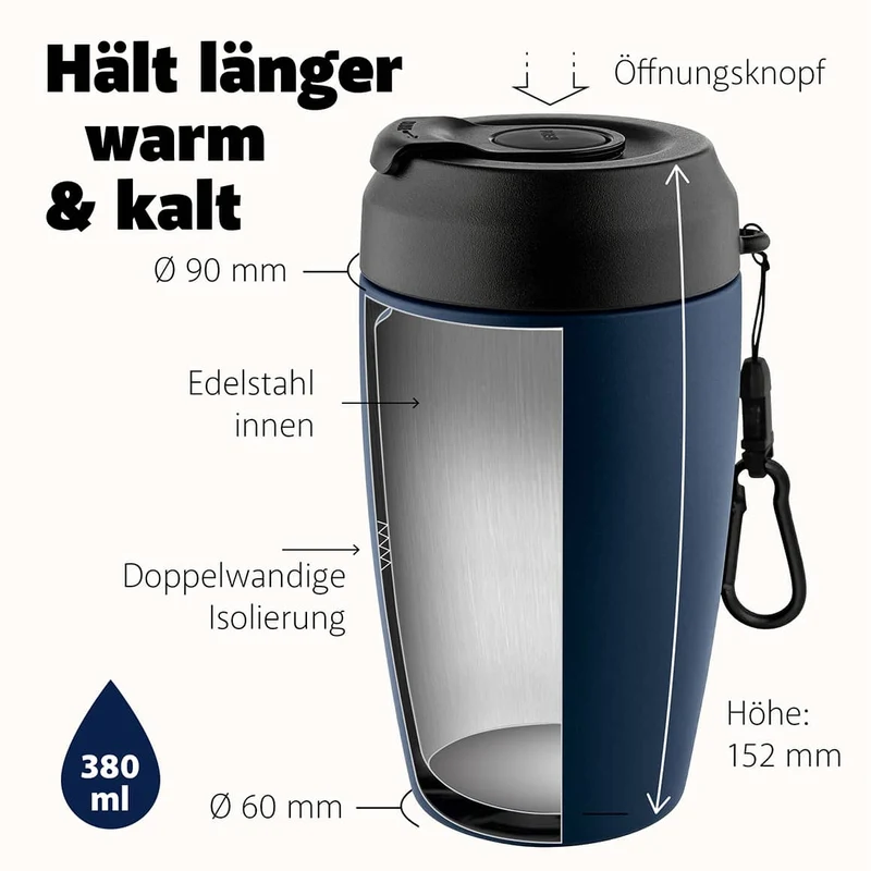 Thermobecher To Go mit Gravur – Edelstahl Werbeartikel