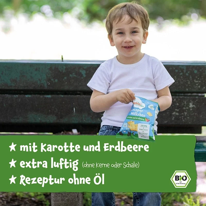 Bio Knusper Wölkchen Karotte und Erdbeere (8er Pack)