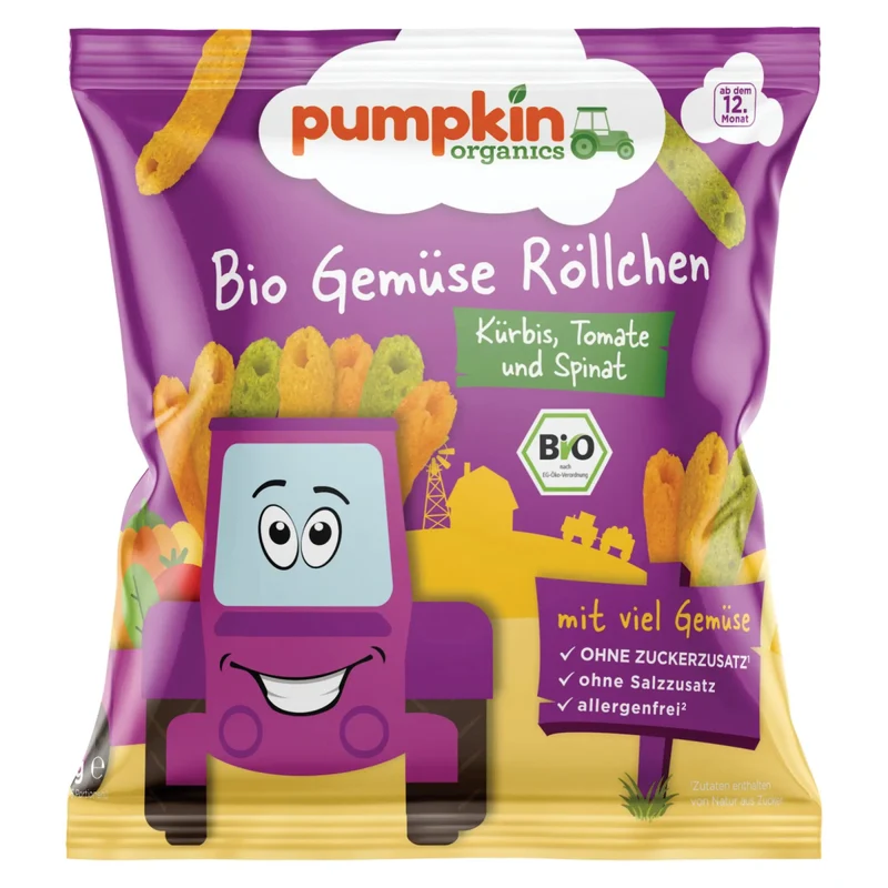 Bio Gemüse Röllchen Kürbis Tomate und Spinat (8er Pack)