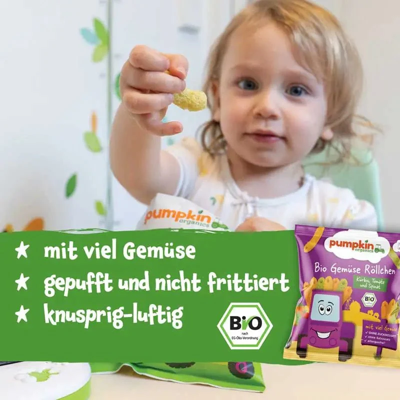 Bio Gemüse Röllchen Kürbis Tomate und Spinat (8er Pack)