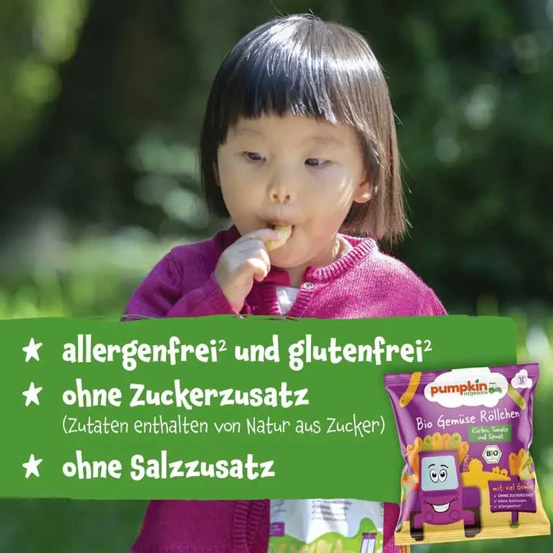 Bio Gemüse Röllchen Kürbis Tomate und Spinat (8er Pack)