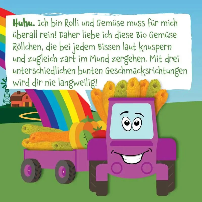 Bio Gemüse Röllchen Kürbis Tomate und Spinat (8er Pack)