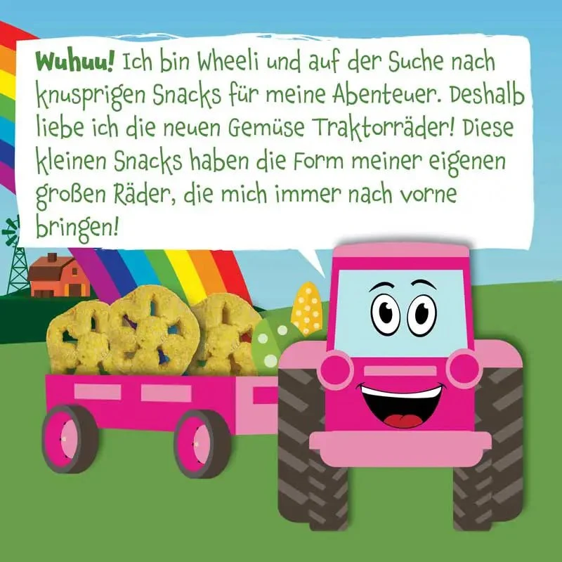 Bio Gemüse Traktorräder Erbsen und Mais (8er Pack)