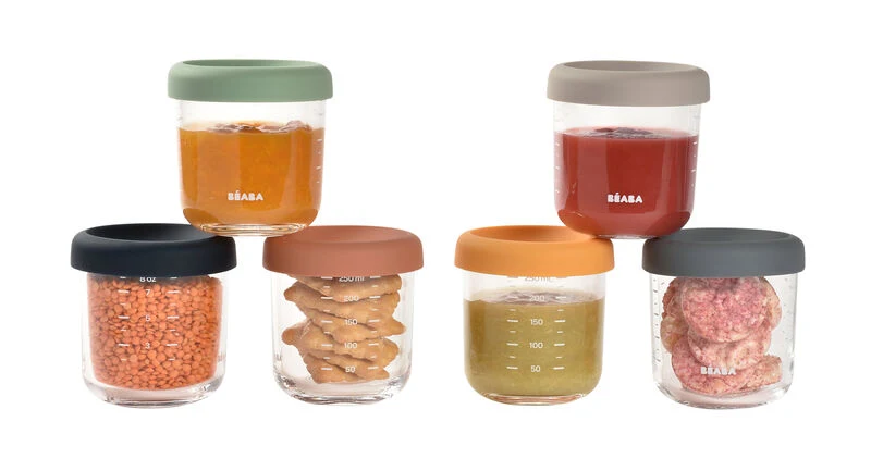 Béaba Set mit 6 kleinen Glasbehältern 250 ml Liste #429906