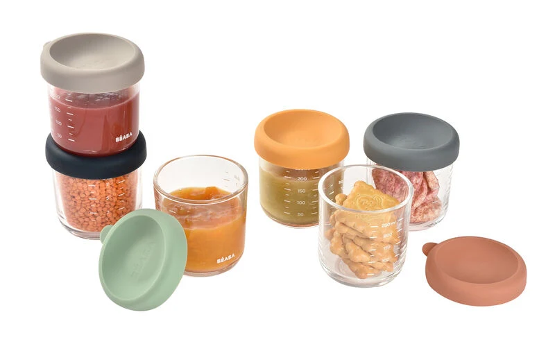 Béaba Set mit 6 kleinen Glasbehältern 250 ml Liste #429906