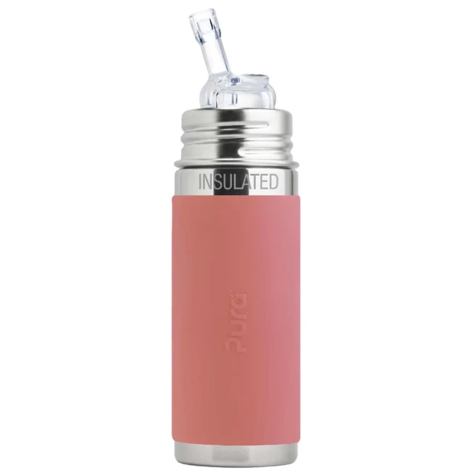 Pura Strohhalmflasche isoliert 260ml Rose