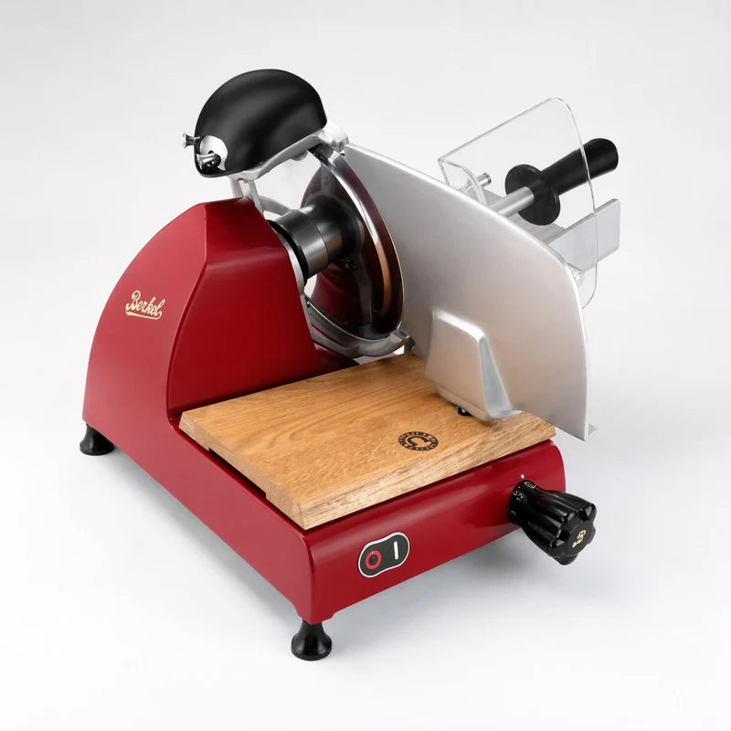Berkel RedLine 250 MATT rot mit Fassholzbrett