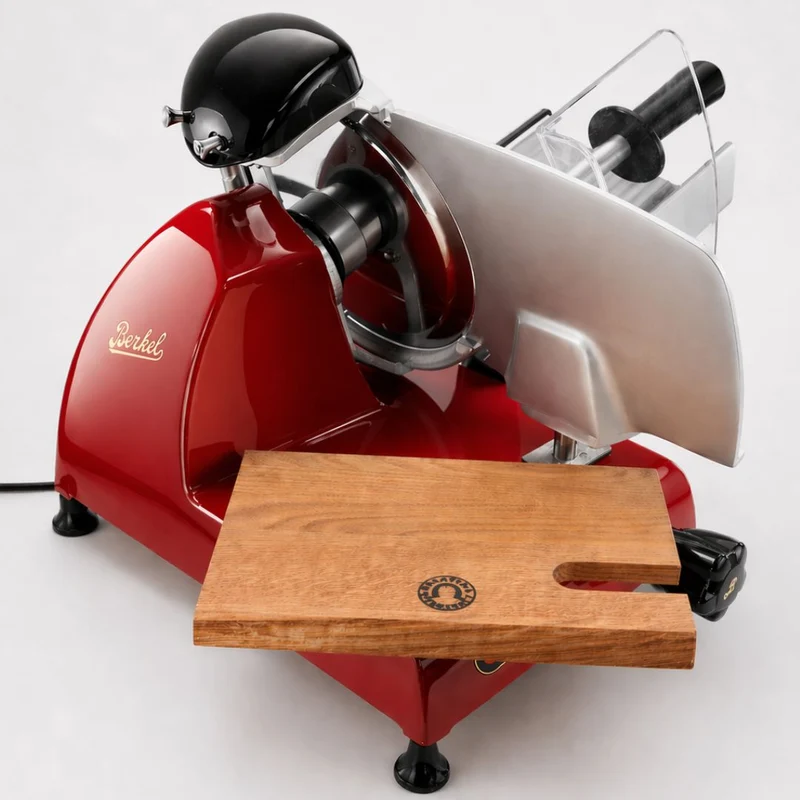 Berkel RedLine 250 MATT rot mit Fassholzbrett