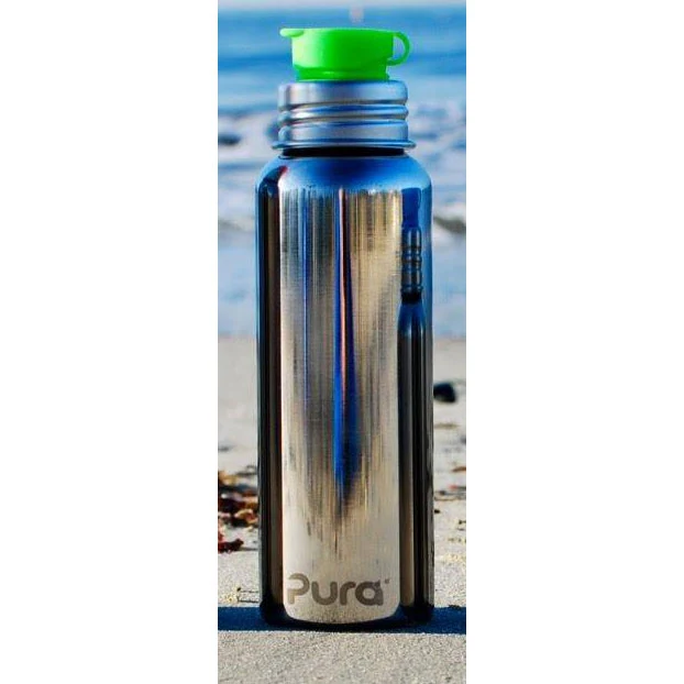 Pura Sportflasche 850ml Edelstahl Pink Deckel