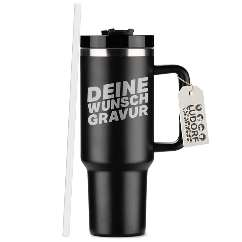 XXL Thermobecher 1 Liter mit Gravur und Griff
