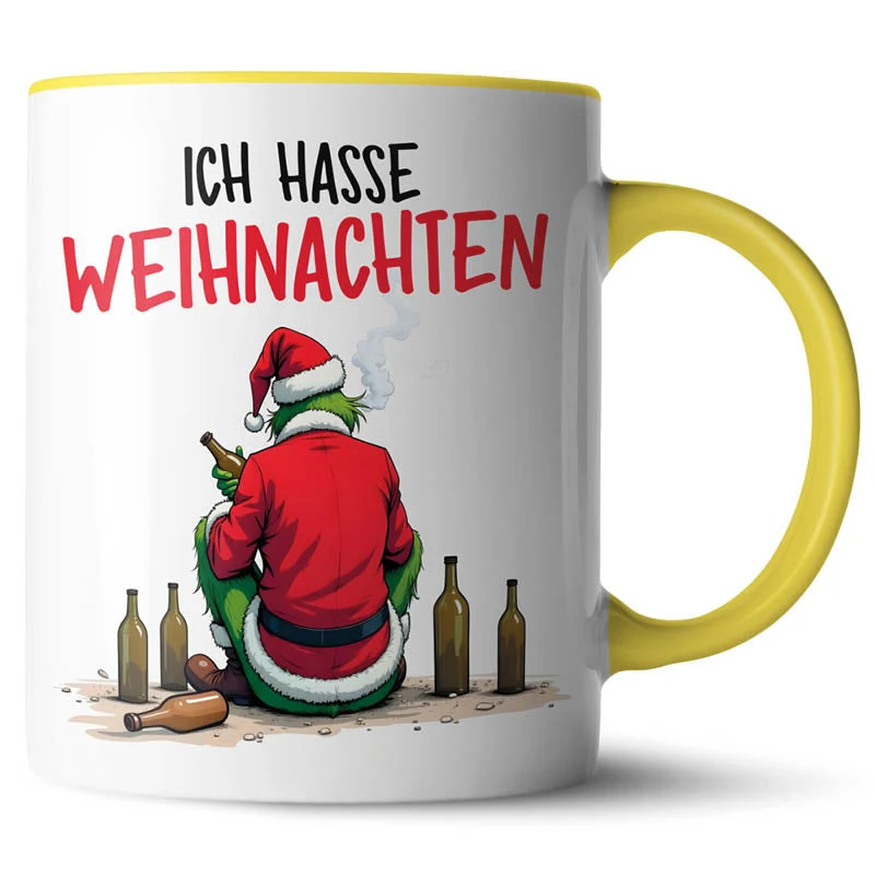 Lustige Keramiktasse mit verschiedenen Motiven