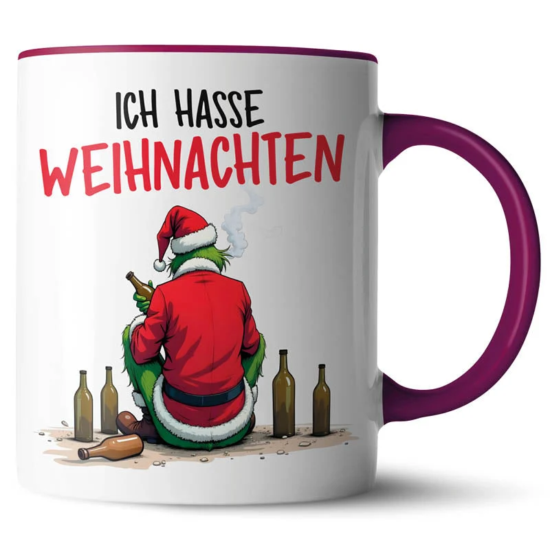 Lustige Keramiktasse mit verschiedenen Motiven