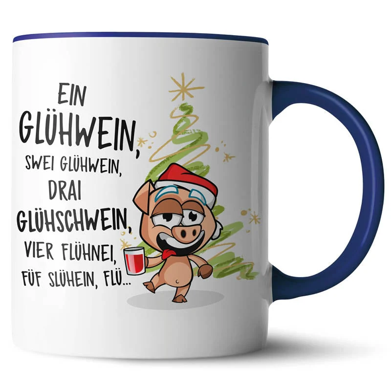 Lustige Keramiktasse mit verschiedenen Motiven