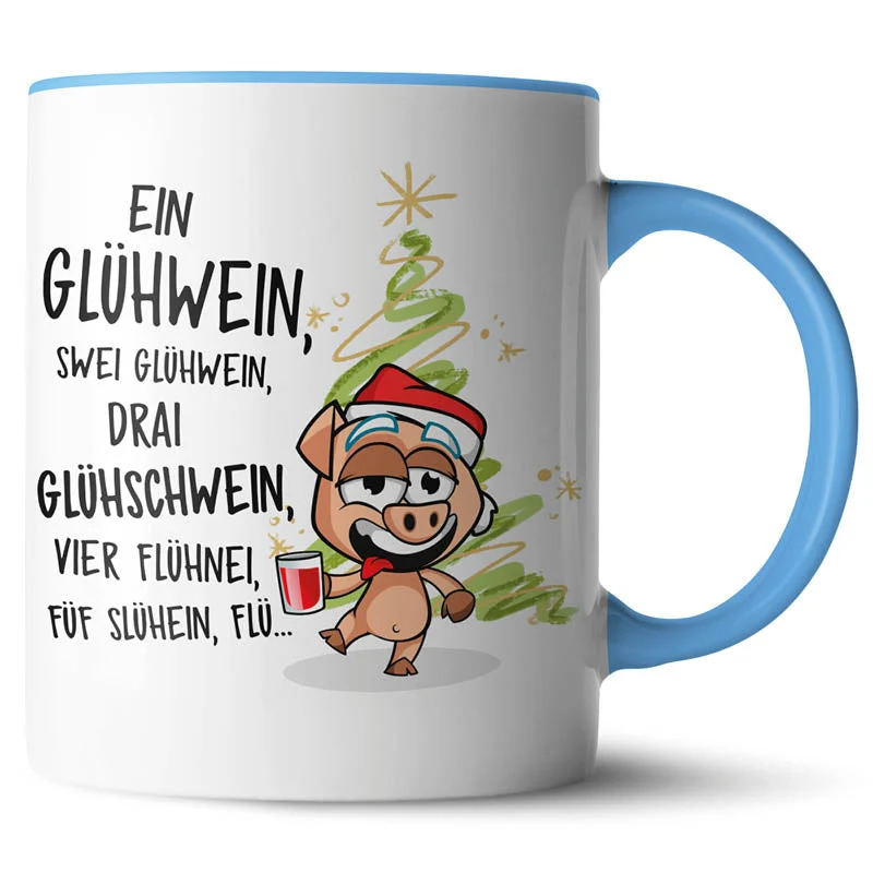 Lustige Keramiktasse mit verschiedenen Motiven