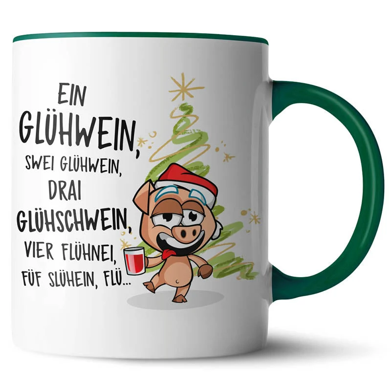 Lustige Keramiktasse mit verschiedenen Motiven