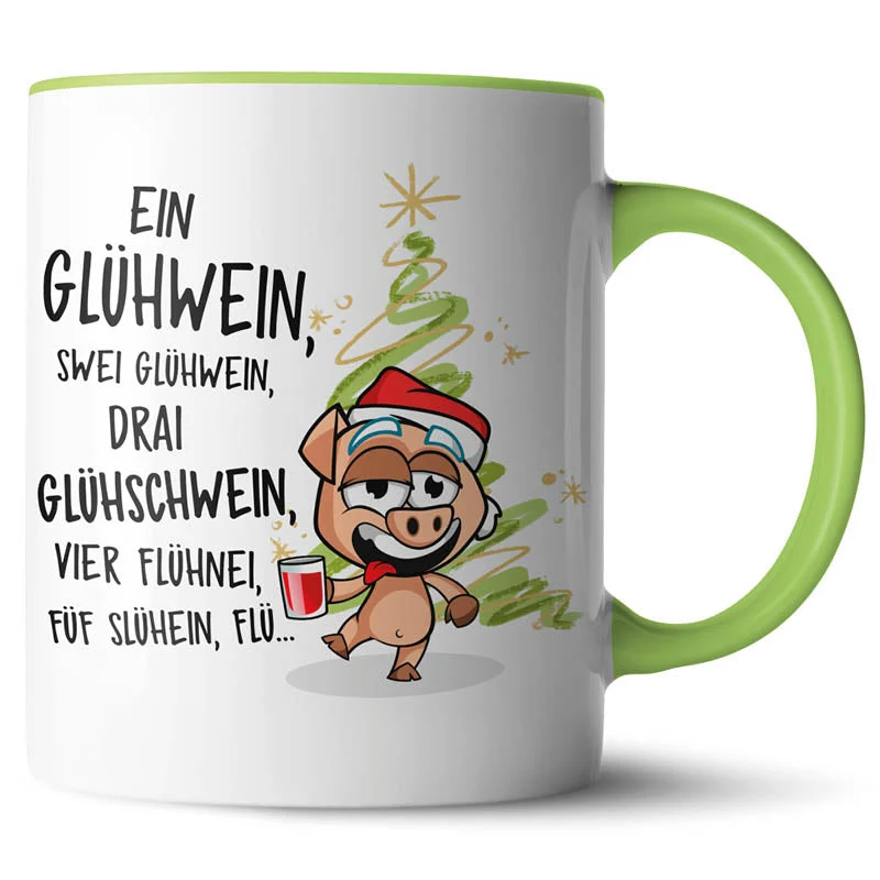 Lustige Keramiktasse mit verschiedenen Motiven