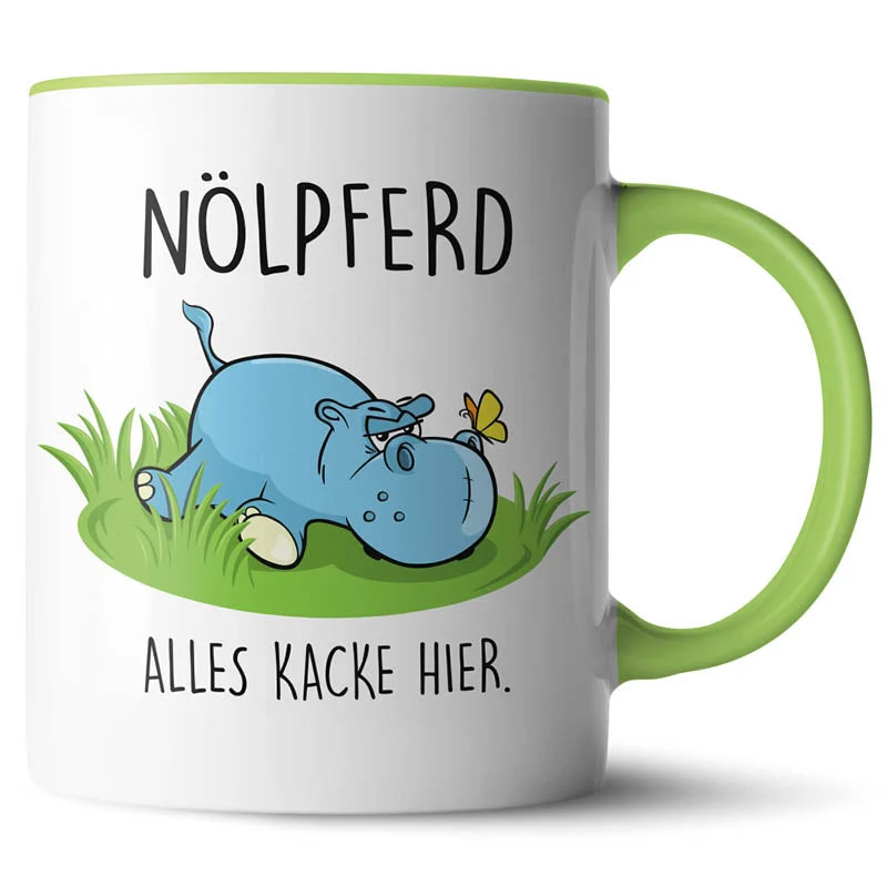 Lustige Keramiktasse mit verschiedenen Motiven