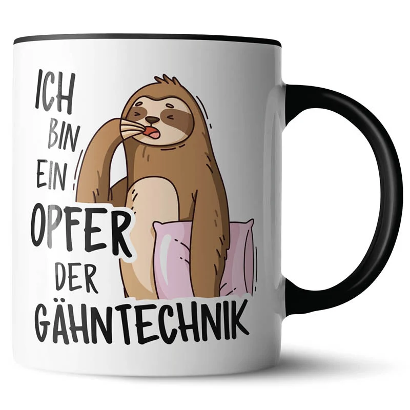 Lustige Keramiktasse mit verschiedenen Motiven