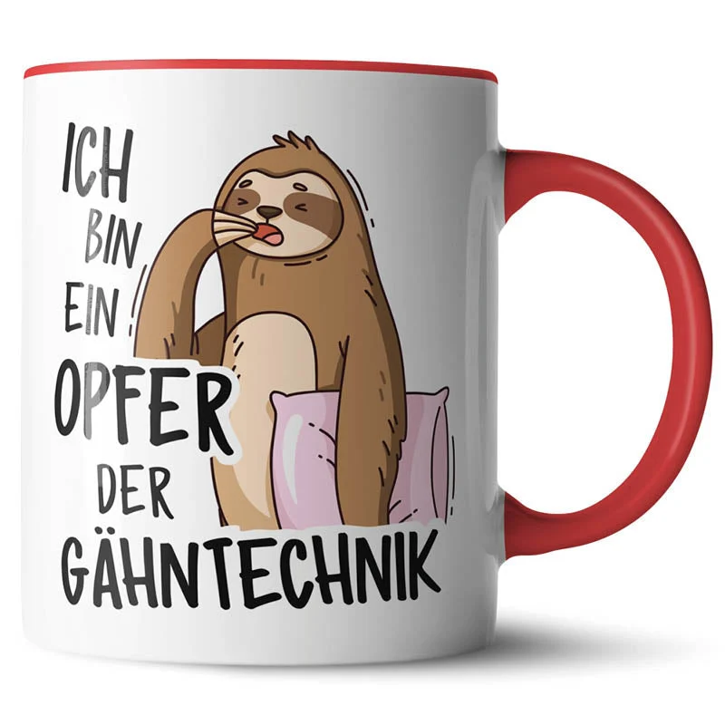 Lustige Keramiktasse mit verschiedenen Motiven
