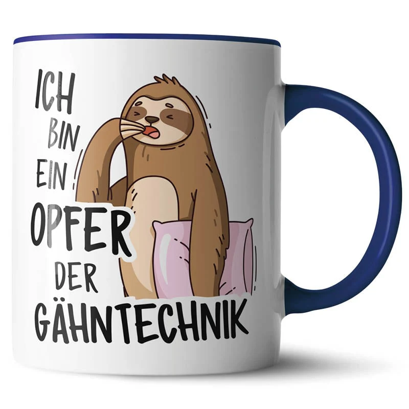 Lustige Keramiktasse mit verschiedenen Motiven