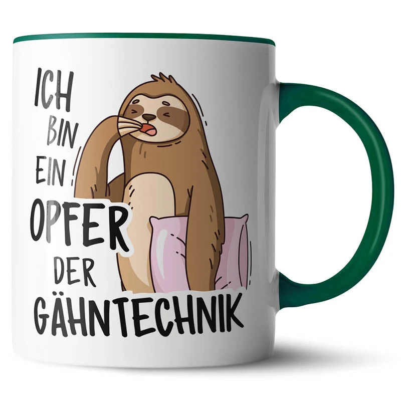 Lustige Keramiktasse mit verschiedenen Motiven