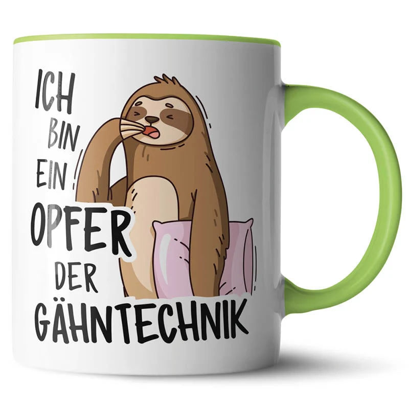 Lustige Keramiktasse mit verschiedenen Motiven