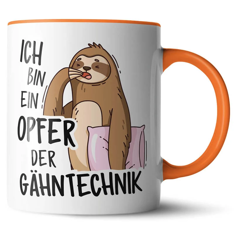 Lustige Keramiktasse mit verschiedenen Motiven